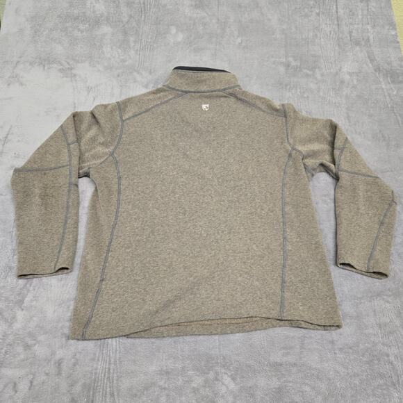 Kuhl Revel 1/4 Zip Fleece Lined Pullover Men's Size Large Brown Logo On Sleeve - Picture 2 of 9